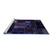 Sideview of Machine Washable Patchwork Blue Transitional Rug, wshabs2003blu