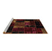 Sideview of Machine Washable Patchwork Brown Transitional Rug, wshabs2003brn