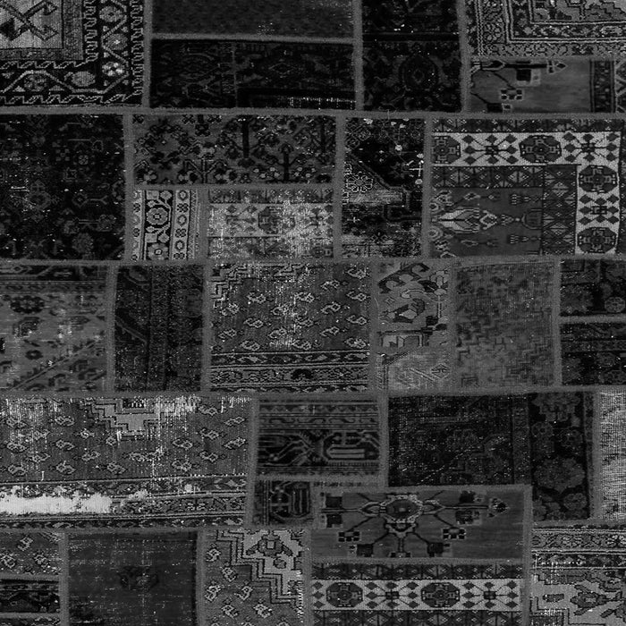 Square Machine Washable Patchwork Gray Transitional Rug, wshabs2003gry