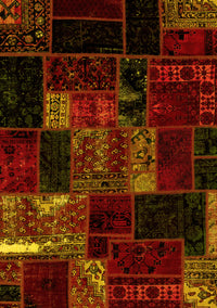 Patchwork Yellow Transitional Rug, abs2003yw