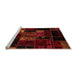 Sideview of Machine Washable Patchwork Orange Transitional Area Rugs, wshabs2003org