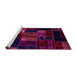 Sideview of Machine Washable Patchwork Pink Transitional Rug, wshabs2003pnk