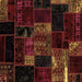 Square Patchwork Brown Transitional Rug, abs2003brn