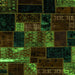 Square Patchwork Green Transitional Rug, abs2003grn