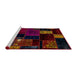 Sideview of Machine Washable Abstract Burgundy Red Rug, wshabs2004