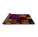 Sideview of Abstract Burgundy Red Patchwork Rug, abs2004