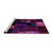 Sideview of Machine Washable Patchwork Purple Transitional Area Rugs, wshabs2004pur