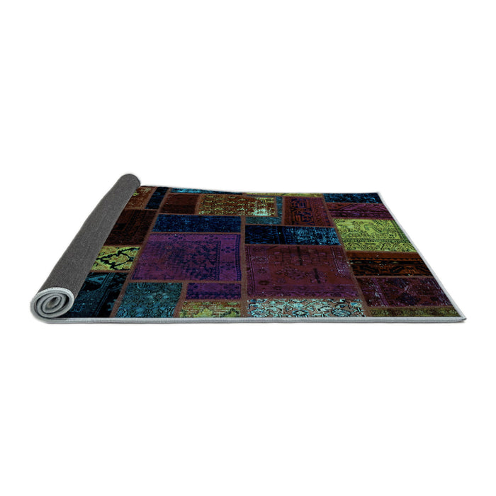 Sideview of Patchwork Light Blue Transitional Rug, abs2004lblu