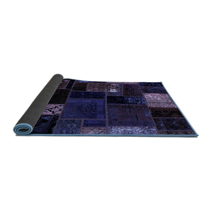 Sideview of Patchwork Blue Transitional Rug, abs2004blu
