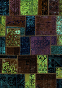 Patchwork Turquoise Transitional Rug, abs2004turq