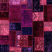 Square Patchwork Pink Transitional Rug, abs2004pnk