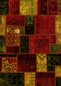 Patchwork Yellow Transitional Rug, abs2004yw