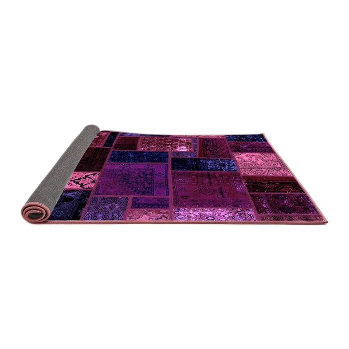 Sideview of Patchwork Purple Transitional Rug, abs2004pur