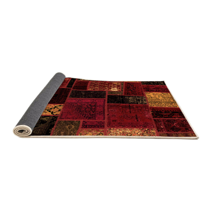Sideview of Patchwork Orange Transitional Rug, abs2004org
