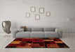 Machine Washable Patchwork Orange Transitional Area Rugs in a Living Room, wshabs2004org