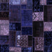 Square Patchwork Blue Transitional Rug, abs2004blu