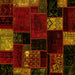 Square Patchwork Yellow Transitional Rug, abs2004yw