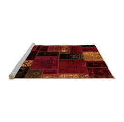 Sideview of Machine Washable Patchwork Orange Transitional Area Rugs, wshabs2004org