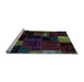 Sideview of Machine Washable Patchwork Light Blue Transitional Rug, wshabs2004lblu
