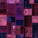 Square Patchwork Purple Transitional Rug, abs2004pur