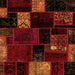 Square Patchwork Orange Transitional Rug, abs2004org