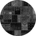 Round Patchwork Gray Transitional Rug, abs2004gry