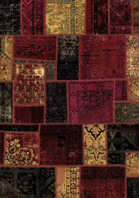 Patchwork Brown Transitional Rug, abs2004brn