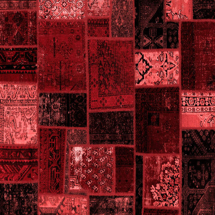 Patchwork Red Transitional Rug, abs2004red