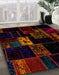 Machine Washable Abstract Red Brown Rug in a Family Room, wshabs2005