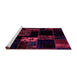 Sideview of Machine Washable Patchwork Pink Transitional Rug, wshabs2005pnk