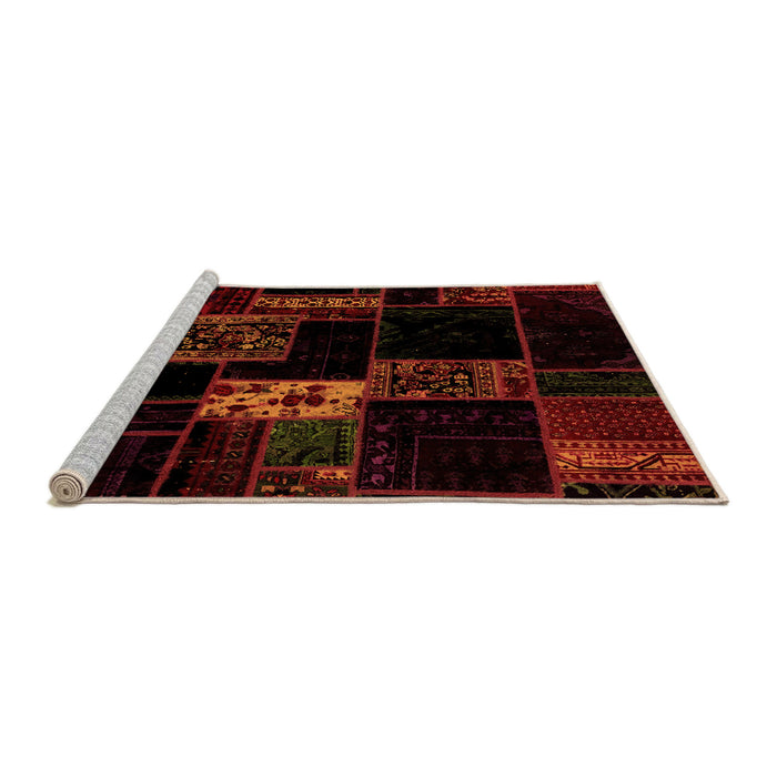 Sideview of Machine Washable Patchwork Orange Transitional Area Rugs, wshabs2005org