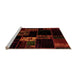 Sideview of Machine Washable Patchwork Orange Transitional Area Rugs, wshabs2005org