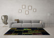 Machine Washable Patchwork Turquoise Transitional Area Rugs in a Living Room,, wshabs2005turq