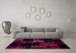 Machine Washable Patchwork Pink Transitional Rug in a Living Room, wshabs2005pnk