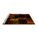 Sideview of Machine Washable Patchwork Yellow Transitional Rug, wshabs2005yw