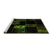 Sideview of Machine Washable Patchwork Green Transitional Area Rugs, wshabs2005grn