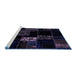 Sideview of Machine Washable Patchwork Blue Transitional Rug, wshabs2005blu