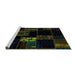 Sideview of Machine Washable Patchwork Turquoise Transitional Area Rugs, wshabs2005turq