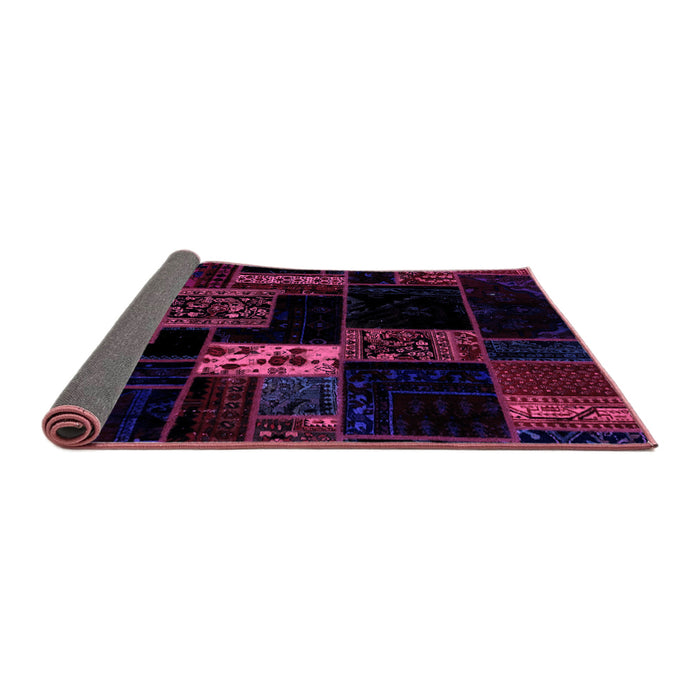 Sideview of Patchwork Purple Transitional Rug, abs2005pur