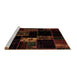 Sideview of Machine Washable Patchwork Brown Transitional Rug, wshabs2005brn