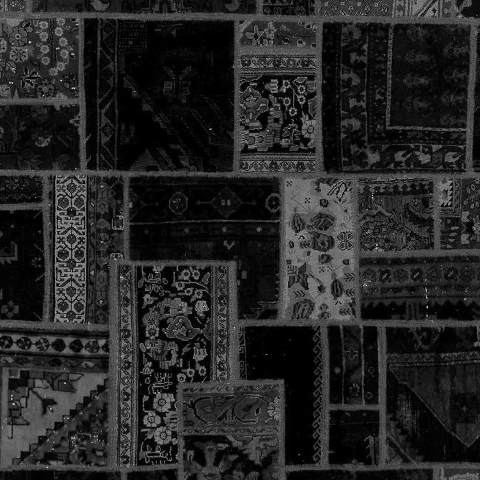 Machine Washable Patchwork Gray Transitional Rug, wshabs2005gry