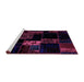 Sideview of Machine Washable Patchwork Purple Transitional Area Rugs, wshabs2005pur