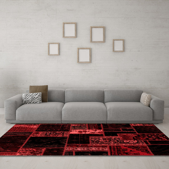 Transitional Red Washable Rugs