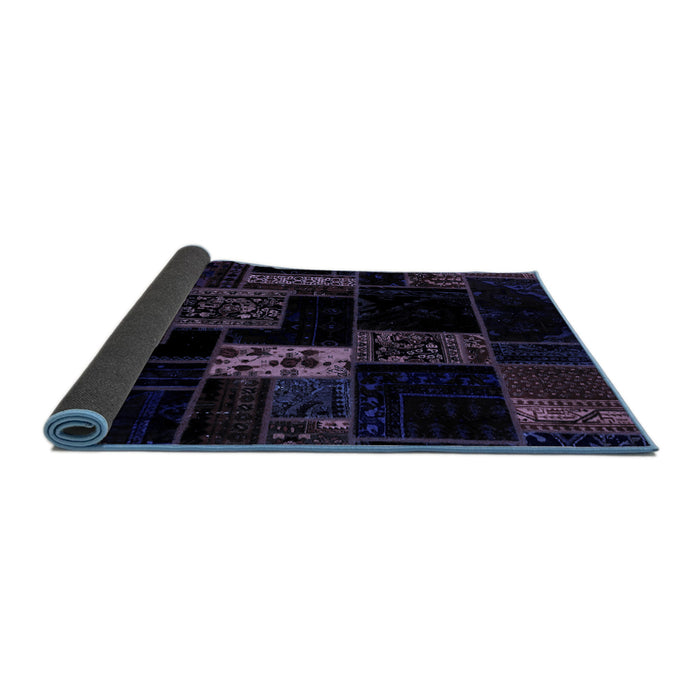 Sideview of Patchwork Blue Transitional Rug, abs2005blu