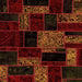 Square Patchwork Orange Transitional Rug, abs2006org