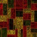 Square Patchwork Yellow Transitional Rug, abs2006yw