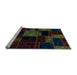 Sideview of Machine Washable Patchwork Light Blue Transitional Rug, wshabs2006lblu