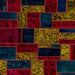 Square Abstract Dark Brown Patchwork Rug, abs2006