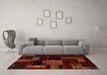 Machine Washable Patchwork Orange Transitional Area Rugs in a Living Room, wshabs2006org