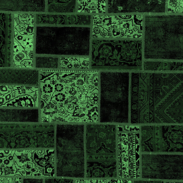Patchwork Emerald Green Transitional Rug, abs2006emgrn